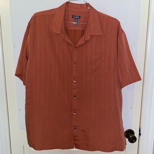 Orange button up dress shirt